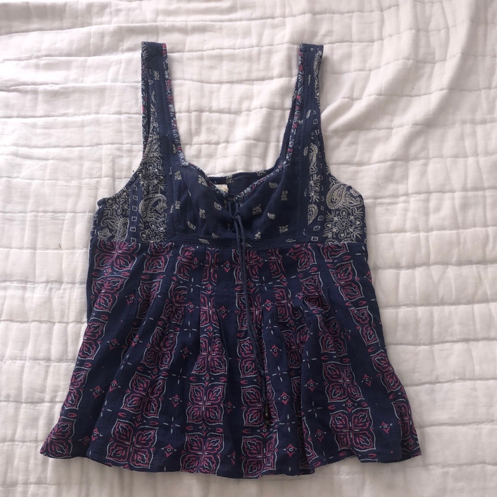 Free People Flowy Colorful Tank